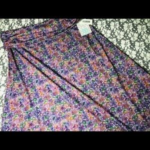 Purple floral maxi skirt